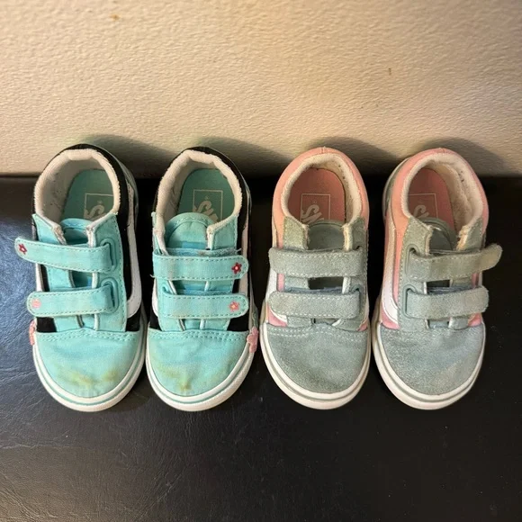 Vans Kids Sneakers – Teal and Pink shoes (Set of 2) - Picture 2 of 14